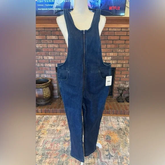 Free People Dark Blue Women Jeans Overalls - Picture 1 of 2